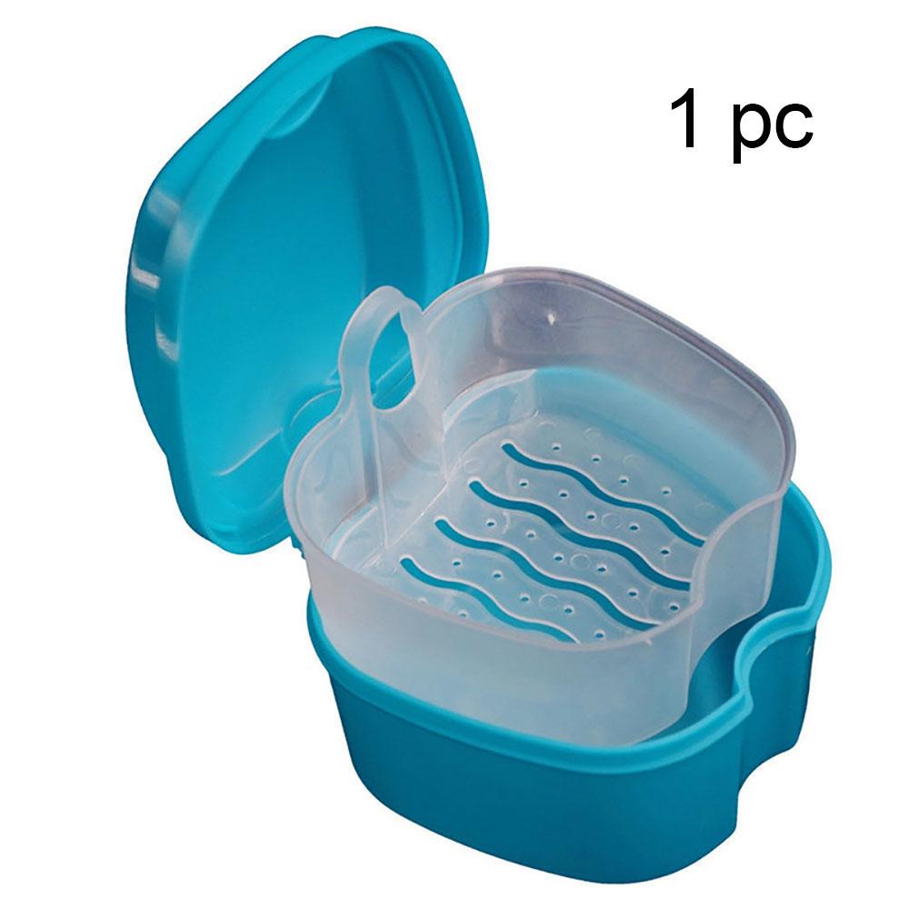 Denture Bath Box Organizer Dental False Teeth Storage Box With Hanging Net Container Cleaning Teeth Cases Artificial Tooth Boxes