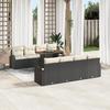 VidaXL 9-Piece Garden Dining Set with Cushions Black Rattan Acacia 3349557