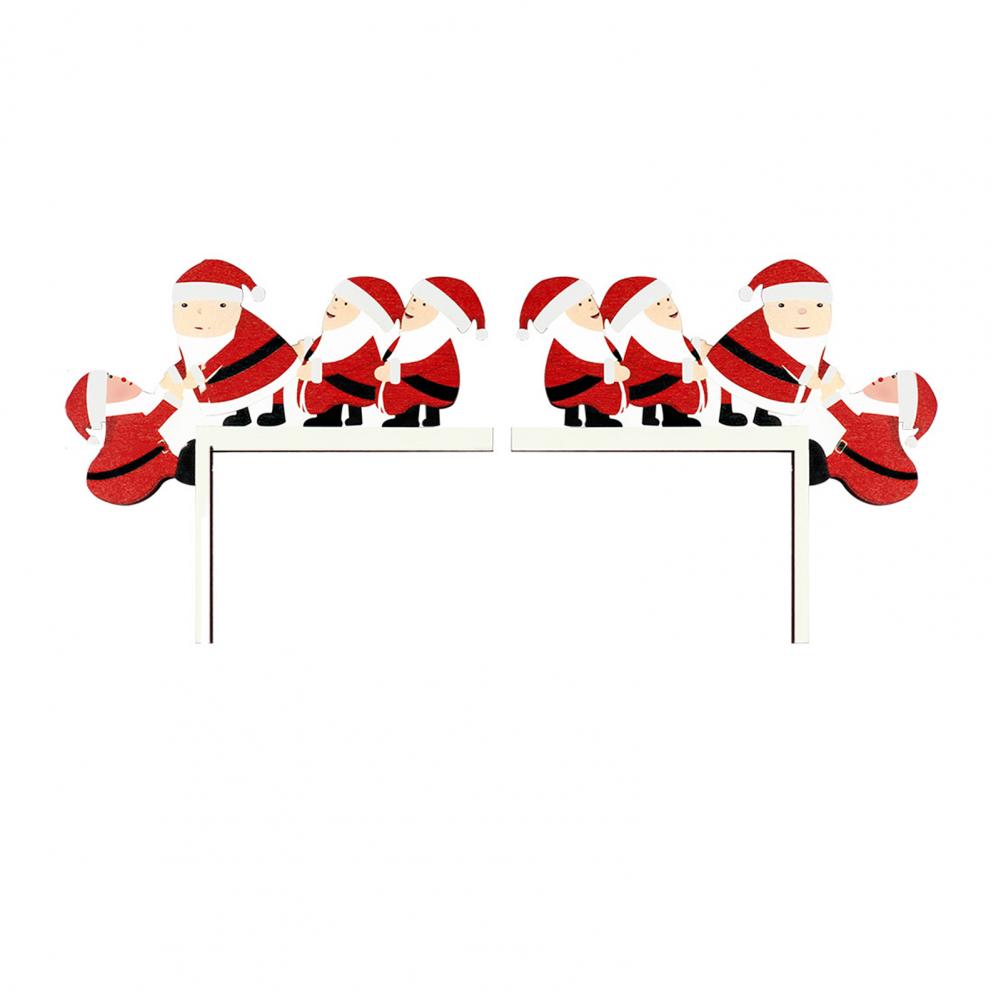 2Pcs Christmas Wooden Signs Funny Winter Tabletop Decor Elk Christmas Tree Home Table Door Frame Corner Applique Christmas Decor