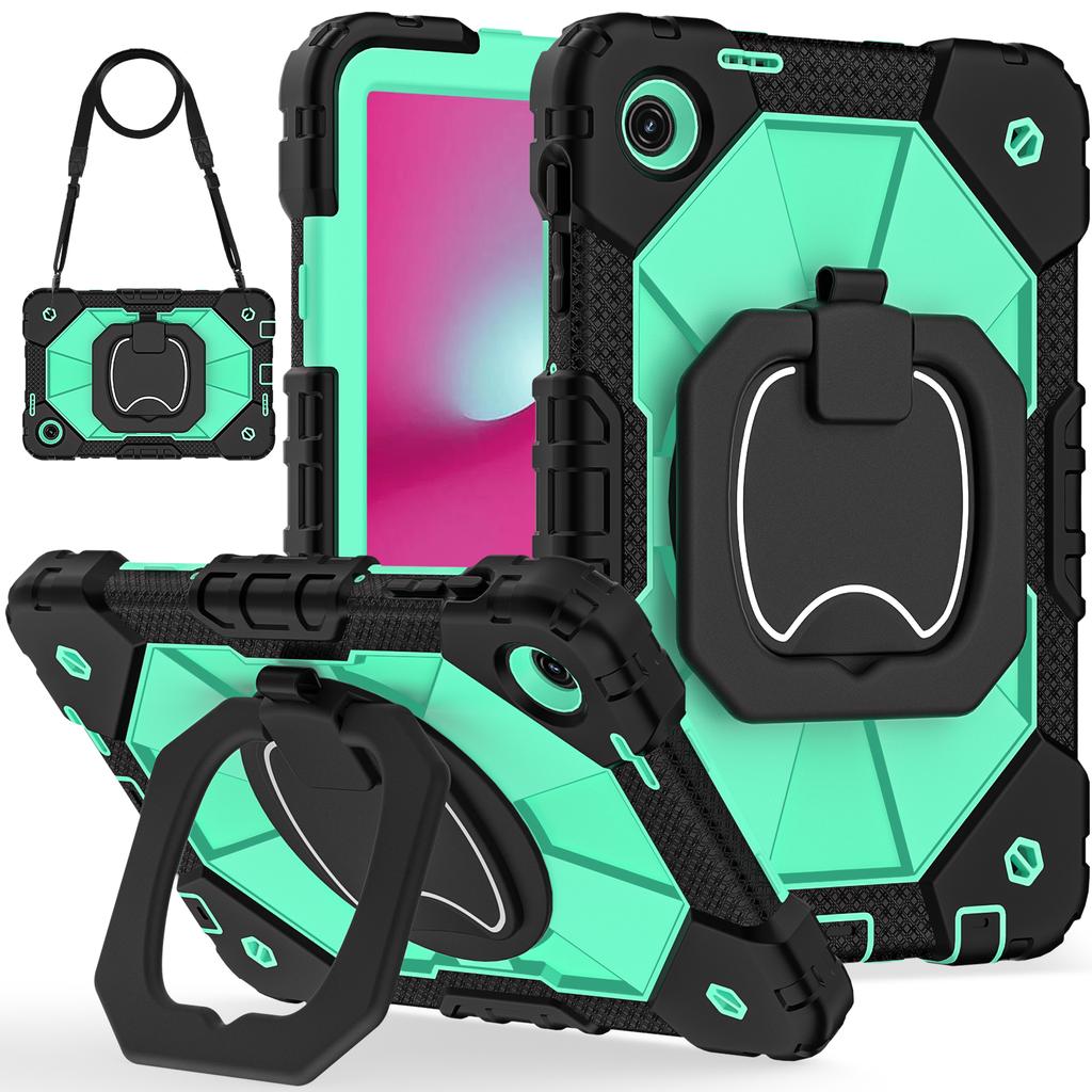 Heavy Duty Case for T-Mobile REVVL Tab 2 2025 10.1 Inch Rotatable Handle Grip Rugged Stand Cover Shockproof with Shoulder Strap