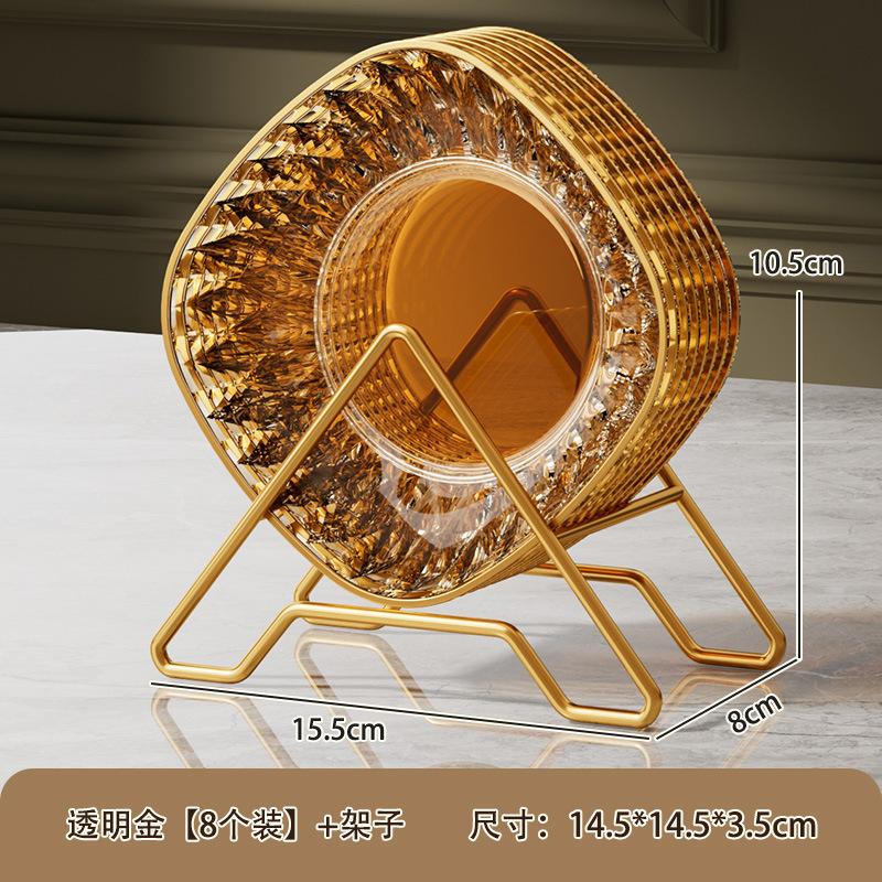 High-End Spitting Bone Plate, Household Dining Table, Garbage Plate, Plastic Snack Inventory, Dried Fruit Plate 6-Inch Square Plate