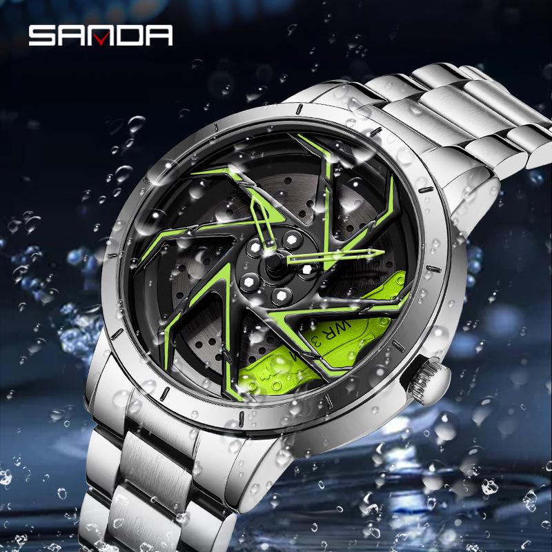 Sanda Meilleure Vente 1088 Montre pour Adolescent: Personnalisé, Cadran Rotatif 3D, Tendance, Quartz Étanche.