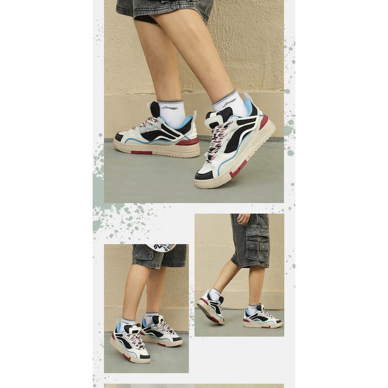 Li Ning Weiw Pro Altın Hafif Kaymaz Düşük Üst Paten Ayakkabıları Erkek Paten Ayakkabıları Mavi Beyaz AECS073-10