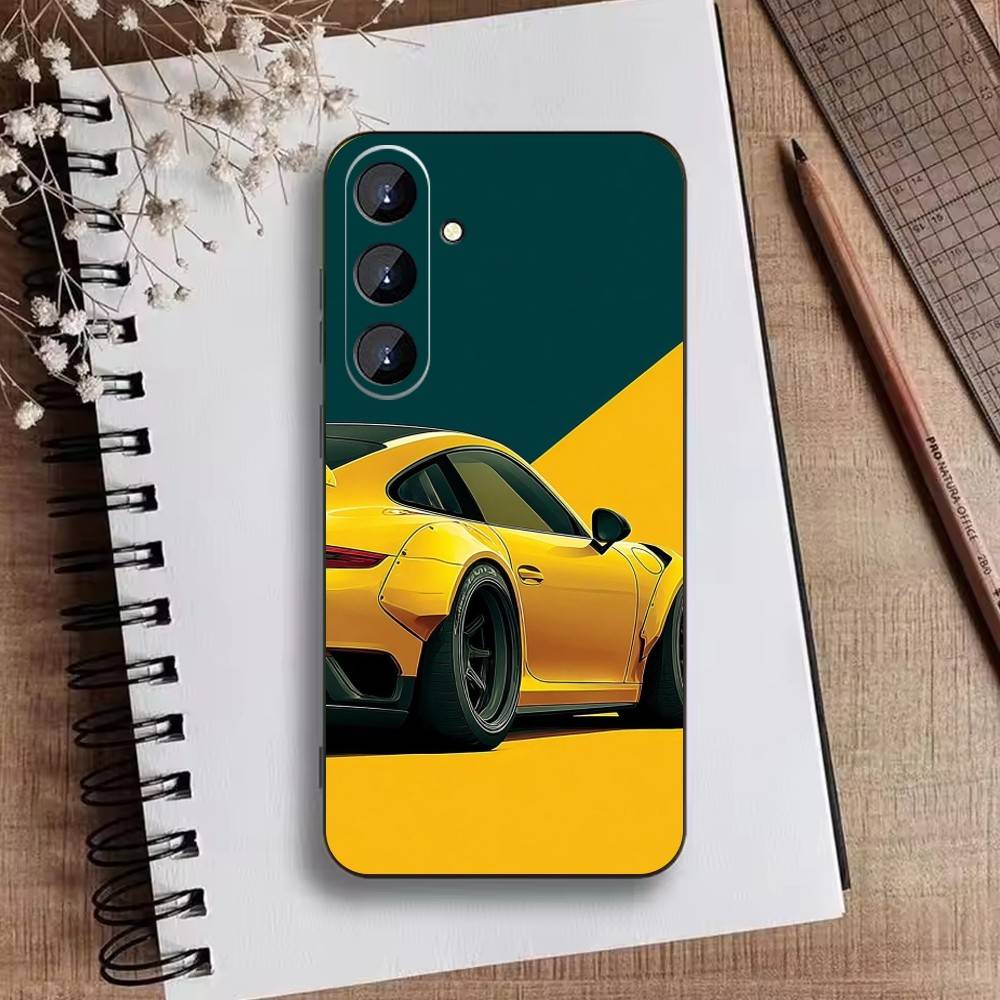 Sport Car Phone Case For Samsung Galaxy A73,A21s,A22,A31,A52,A53,A71,A41Soft Black Shell