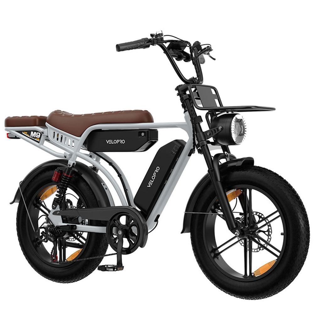 Velopro M9 Electric Bicycle 250W Motor 20" Fat Tire Fully Suspended Adult Electric Bicycle 48V 35Ah Hydraulic Brakes 7 Speed With Alarm