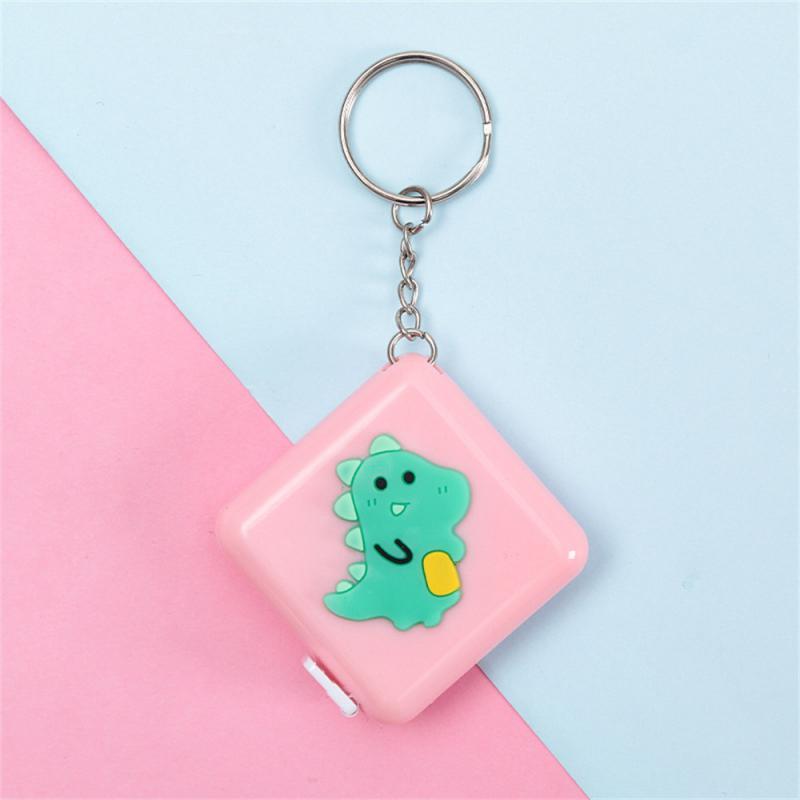 Cartoon Tape Measure 0-150cm 0-60 Inch Mini Portable Cute Animal Shape Key Ring Automatic Tape Measure Panda Frog Piggy Tiger