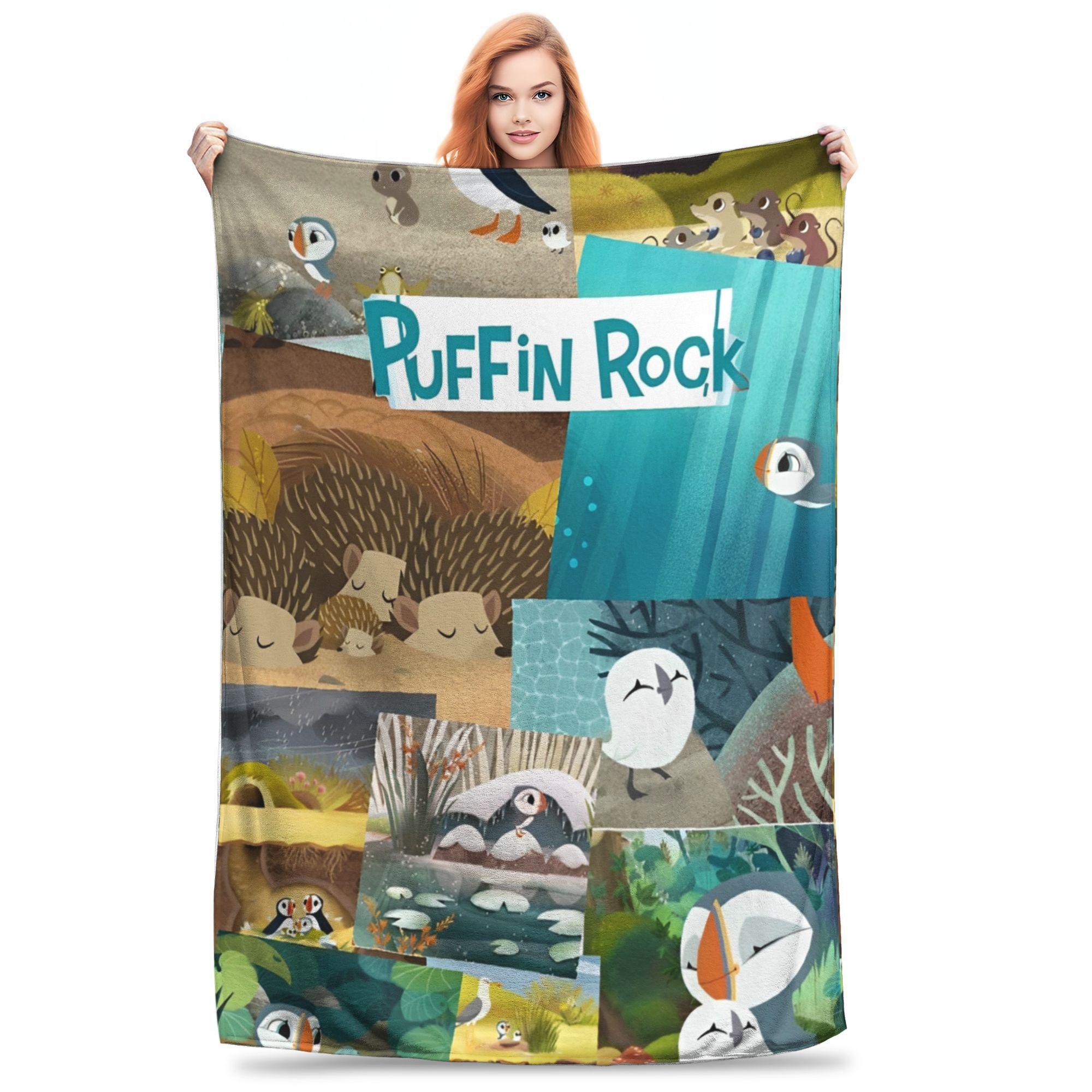 

Puffin Rock and the New Friends Cartoon Anime Blanket Multiple Sizes Warm Cozy Fluffy Throw Blankets for Couch Sofa and Bed 75x90cm