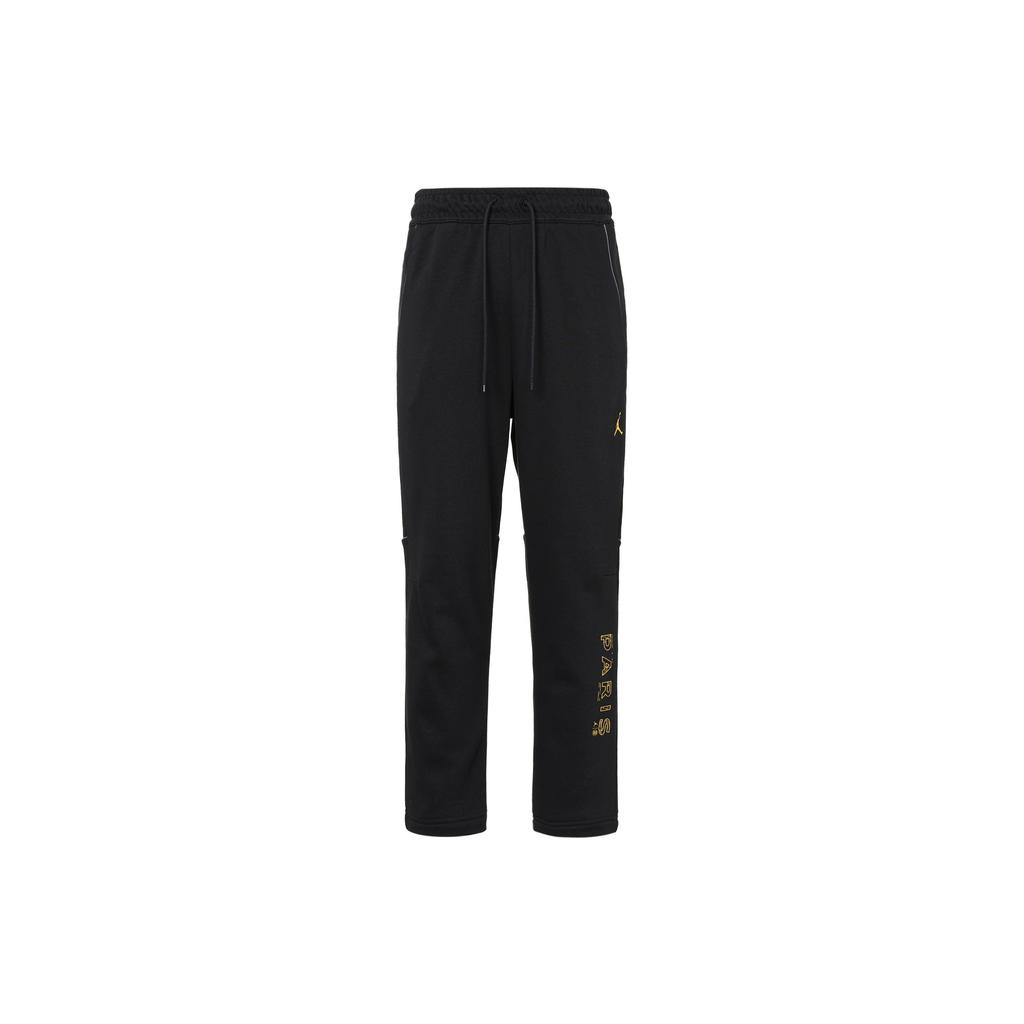 Jordan X Paříž Saint-Germain Fleecové kalhoty (Velikost Asie) Černá/Tour Yellow Pánská Streetwear DV0622-010
