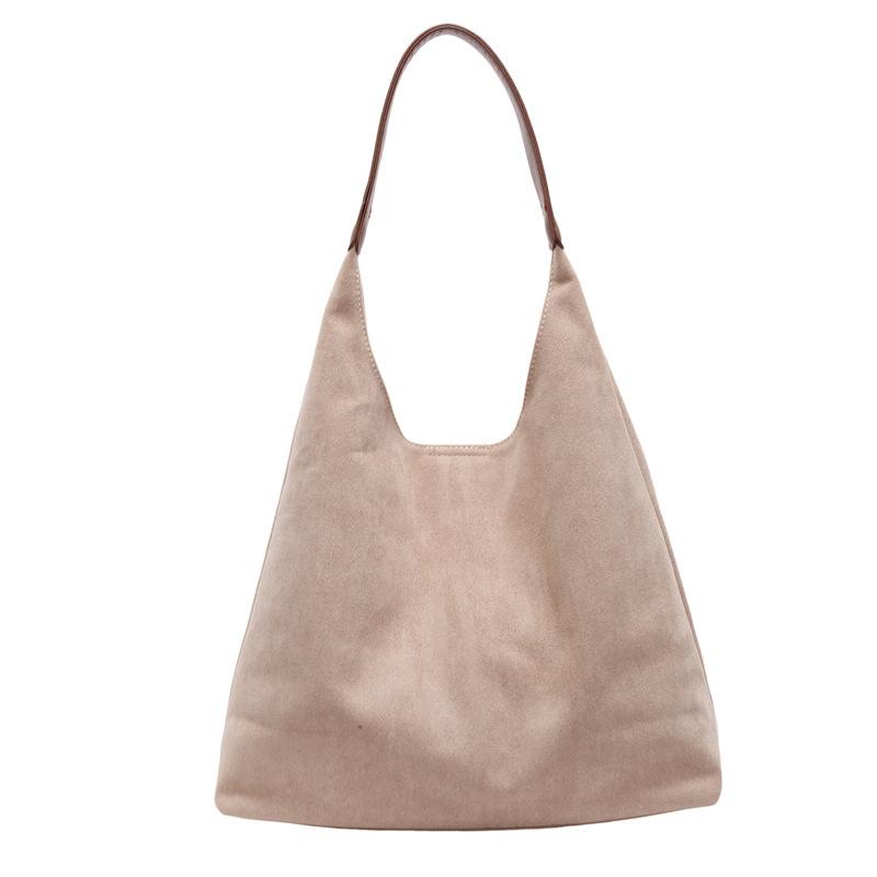 Slack Large Capacity Tote Bag Women'S Season Vintage Commuter Shoulder Bag Suede Bucket Bag