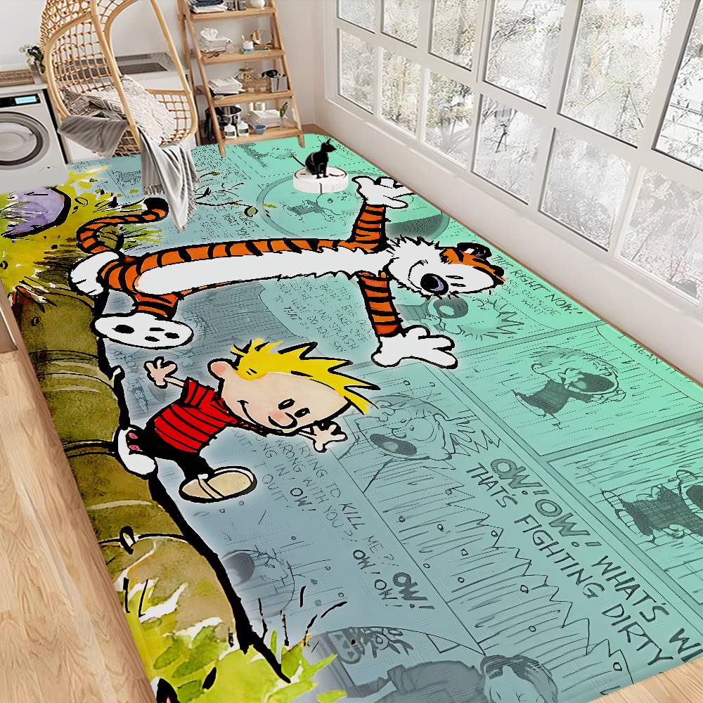 Book C-Calvin And H-Hobbes Floor Mat Rectangle Anti-slip Home Soft Badmat Front Door Indoor Outdoor Mat Hotel Decor Mat