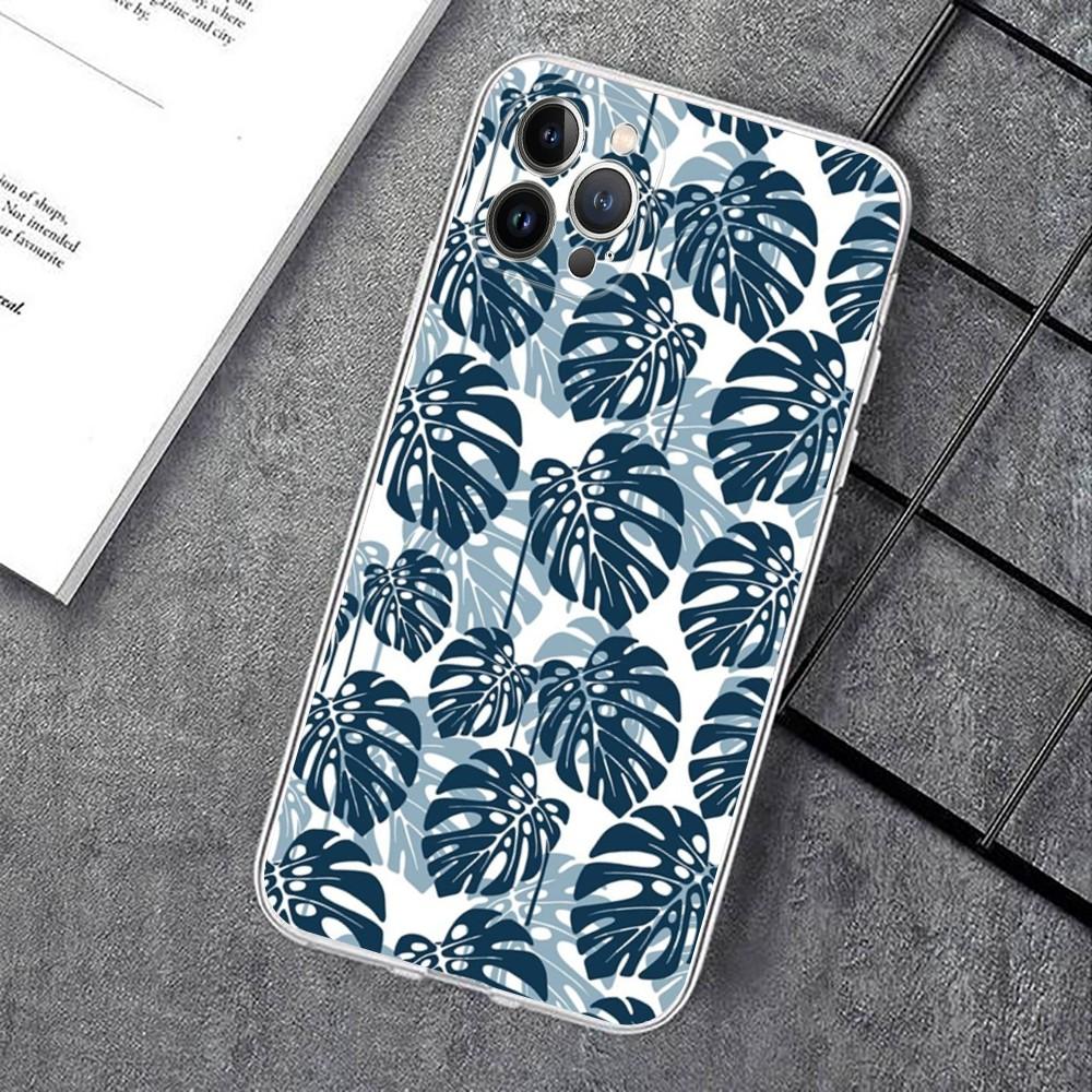Leaves Monstera Green Phone Case For IPhone 14 11 12 13 Mini Pro XS Max Cover 6 7 8 Plus X XR SE 2020 Funda Shell