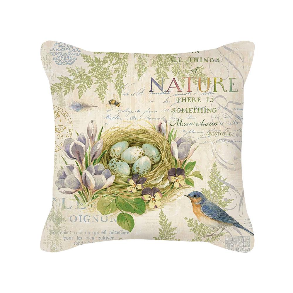 New Nordic Home Furnishings Flower Blooming Rich Pillow Cover Retro Style Car Sofa Cushion Waist Pillow Cover