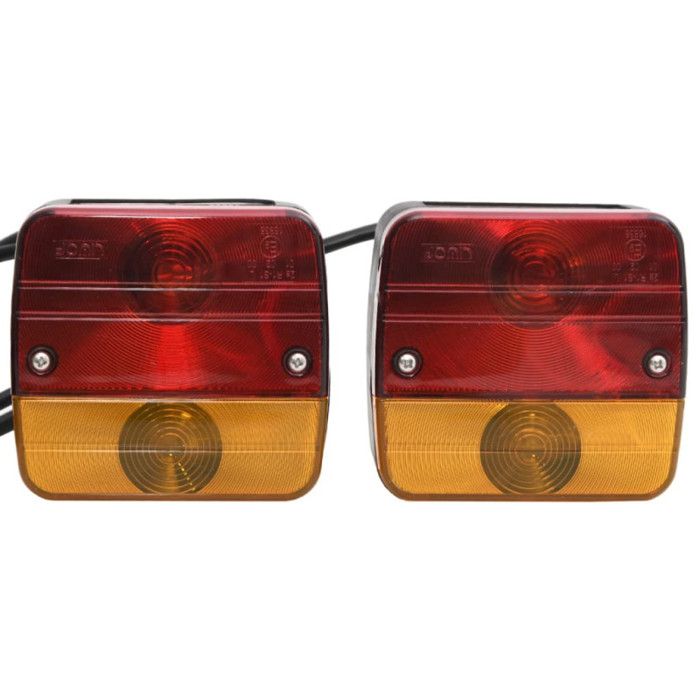 Feux de remorque 2 pcs Rouge 10,5x5x9,5cm 12V ampoule classique