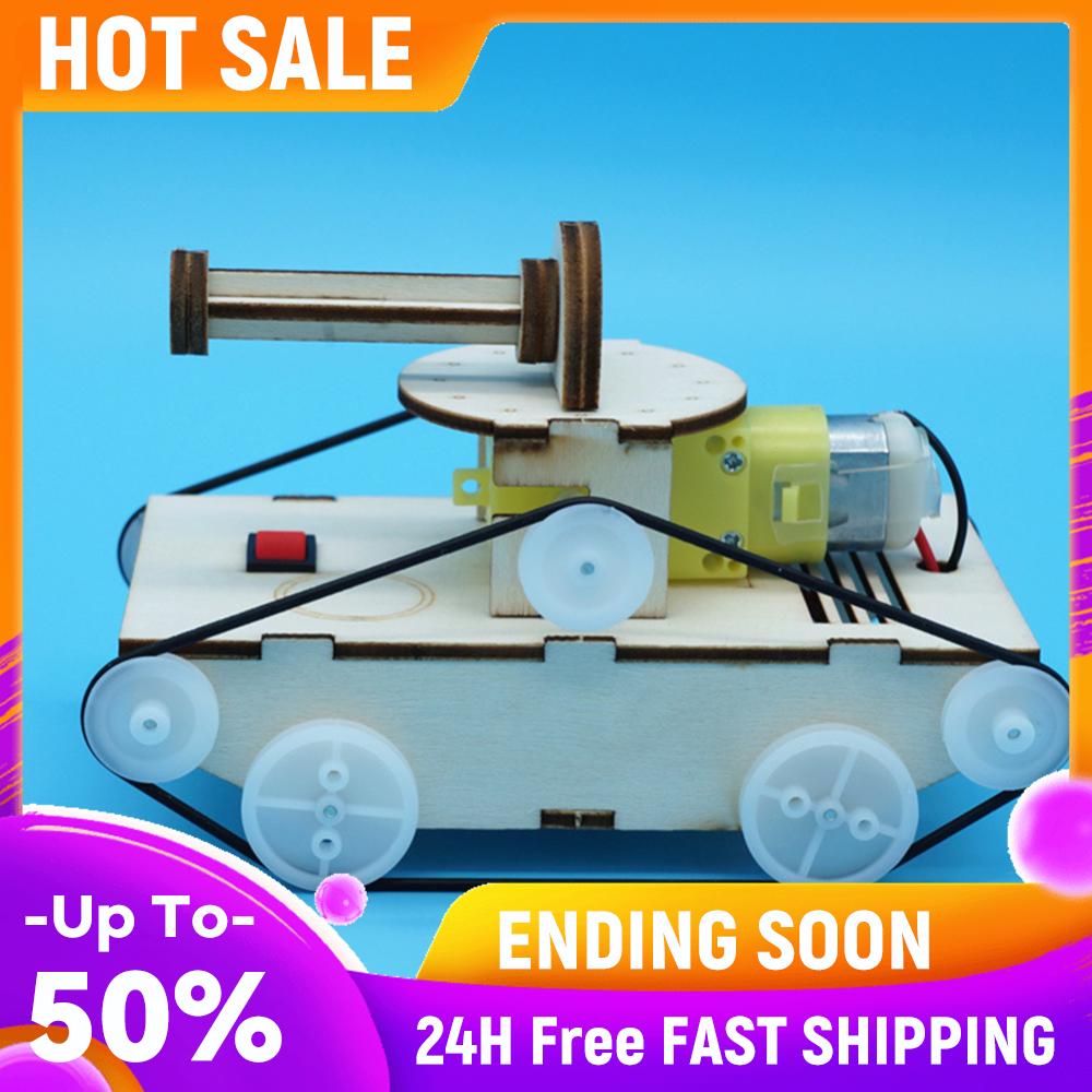 Mini Wood Tank Model DIY Educational Physics Experiment Diy Assembly Model Kit Experiment Toys Children\S Gift China Mainland