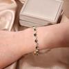 Geometric Pattern Cubic Zirconia Tennis Bracelet Gold Plated Copper Chain Wristband Wrist Accessory For Women Men