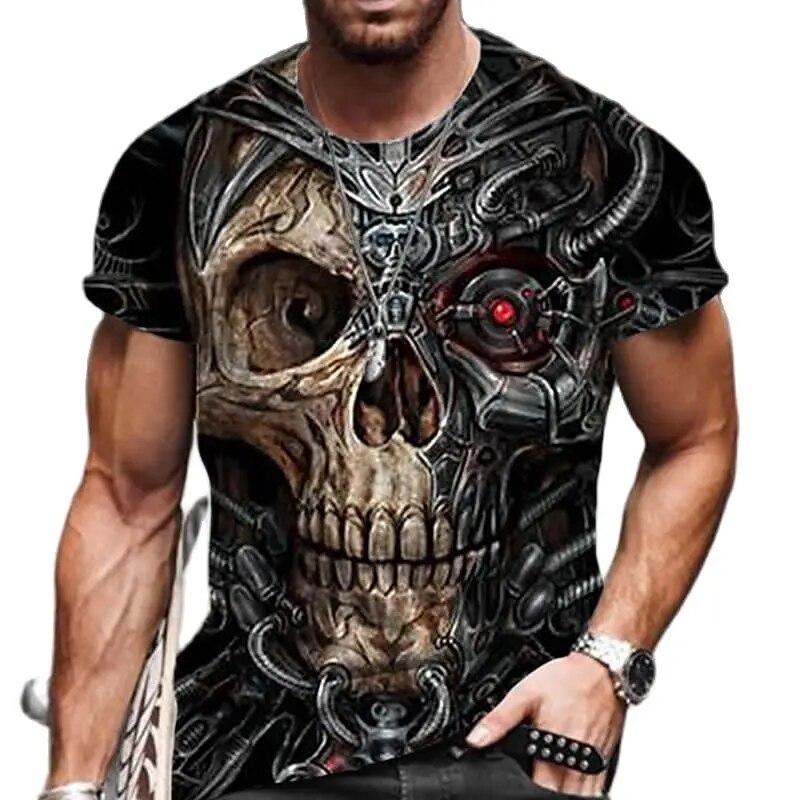 

Винтажная футболка с черепом для мужчин, мужские футболки с 3d принтом черепа, большие топы с короткими рукавами, футболка, мужская одежда для смерти Camiseta M