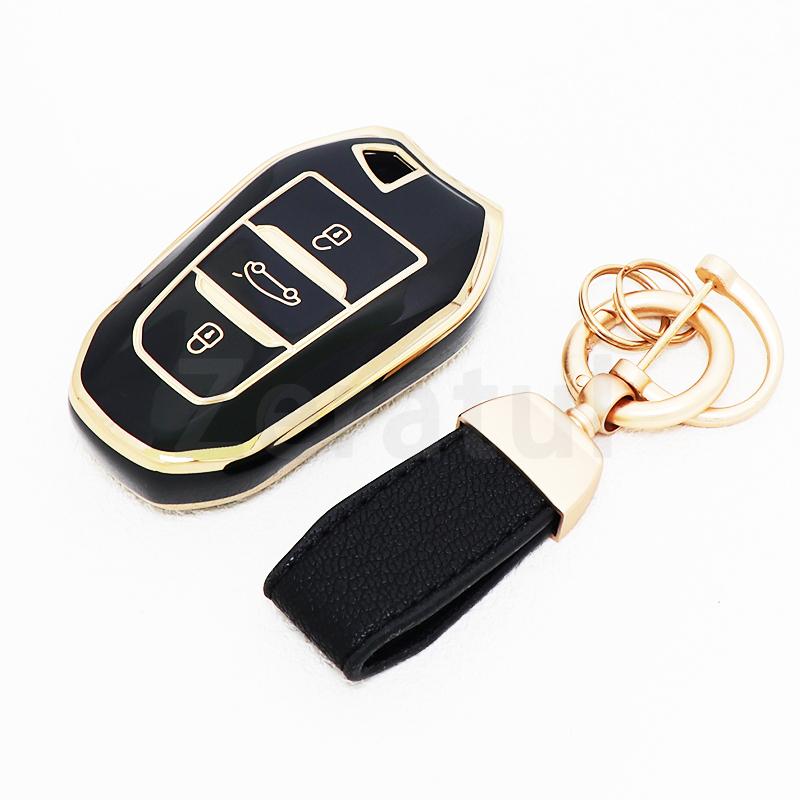 Voor Peugeot 2008 3008 5008 308 508 Auto Sleutelhanger Cover Case Houder Keyless Voor Citroen C3 C5 Aircross C4 Ds 3 7 9 Crossback