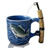 The Angler's Dream Ceramic Mug 3D Milk Coffee Cup Creative Breakfast Cups Fishing Enthusiast Birthday Gift