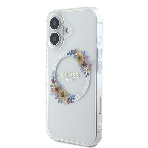 Guess Guhmp16Shfwfct Iphone 166.1 Przeźroczysty/Transparent Hardcase Iml Flowers Wreath Magsafe