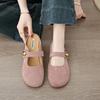 Baotou half slippers women's outer wear 2025 spring and summer new Velcro shallow mouth flat bottom versatile casual one-pedal women's shoes
