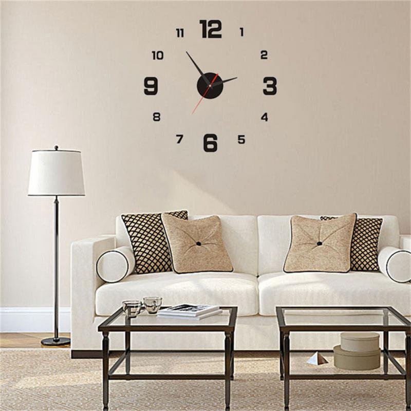 Creative Digital Clock Simple Style Luminous Clock European-style Mute Wall Clock Study Room Punch-free Wall Stickers Decoration