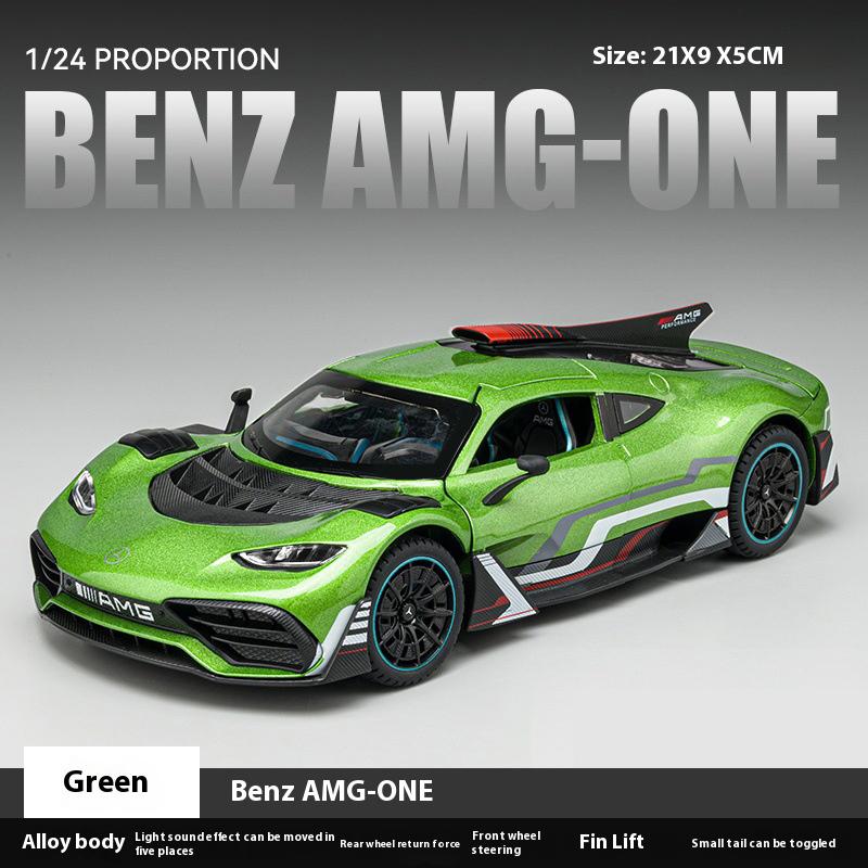 1:24 Mercedes Benz AMG ONE Alloy Sports Car Diecast Metal Model Simulation Sound & Light Toy Decorative Trendy Ornament For Boys