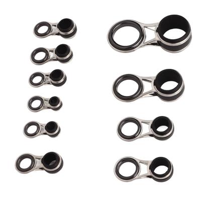 10 pezzi Anelli Guida per Canna da Pesca a Esca Artificiale 5 Misure Ceramica Acciaio Inossidabile Set di Guide ad Occhiello per Canna da Pesca Casting Kit di Riparazione Punta Canna da Pesca