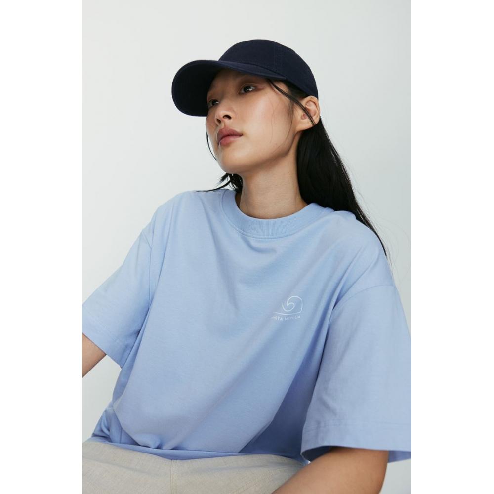 

HM Oversize-футболка с принтом Голубая Малибу