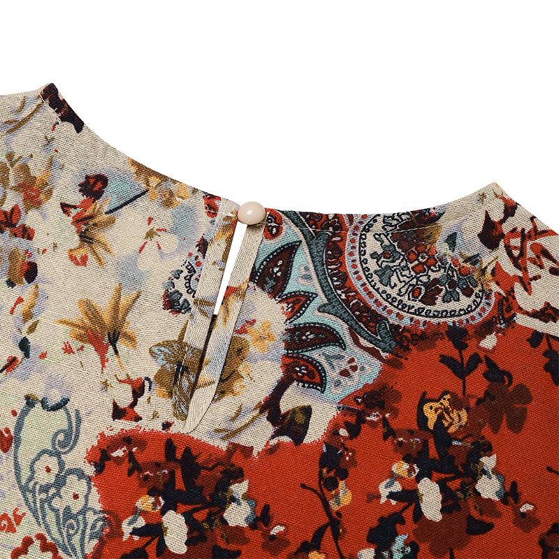 ZANZEA Women Casual O-neck Sleeveless Summer Print Tank Dress