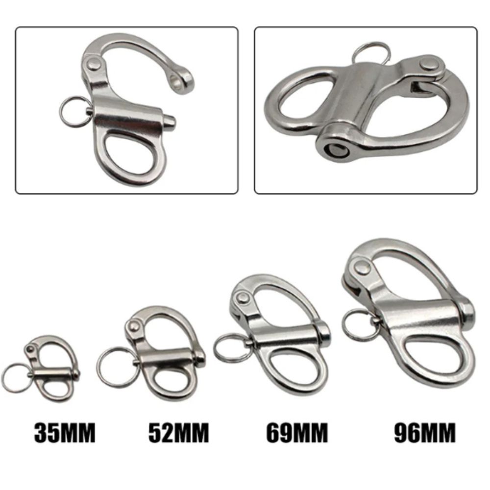 Jaw Swivel Snap Shackle Stainless Steel Quick Release Shackle Hook Chain Shackle  Halyards