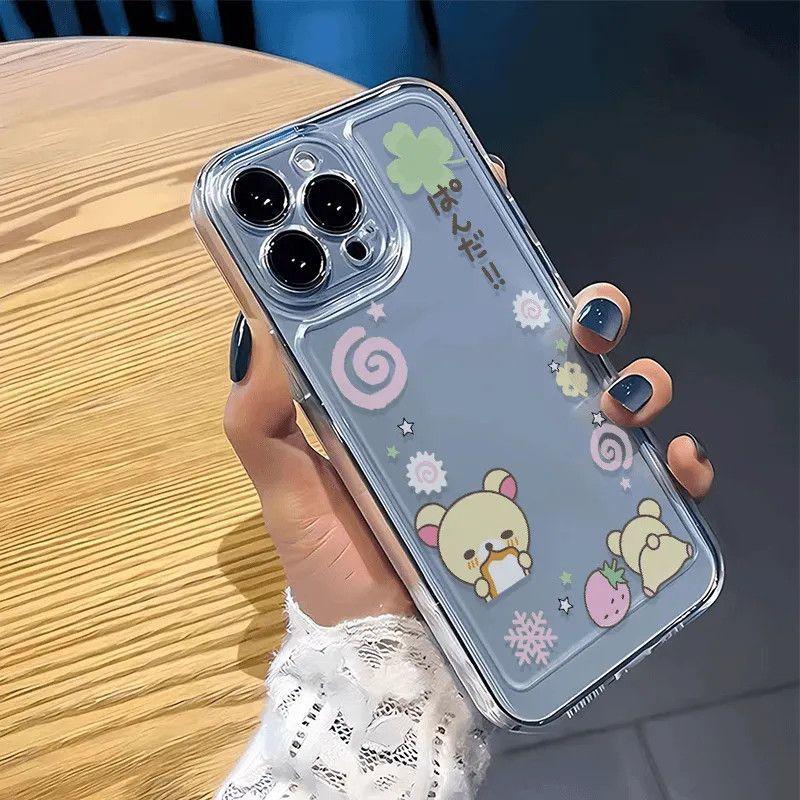 Creative Strawberry Cute Kawaii Phone Case For iPhone 17 11 12 13 14 15 16 Pro Max Plus Shockproof Silicone Clear Bumper Cover
