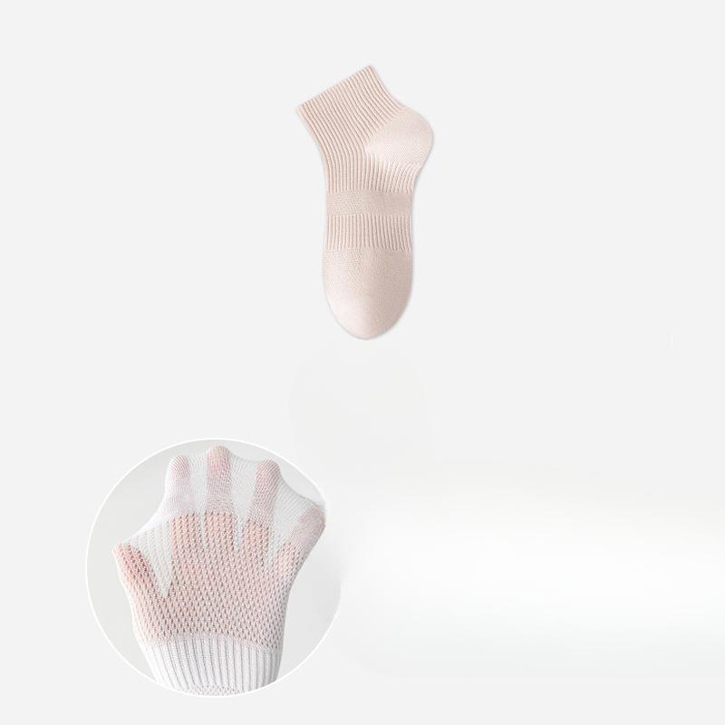 Women's Summer Thin Cotton Mesh Sweat Absorption Antibacterial Breathable Heel Socks