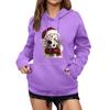 Women's Winter Christmas Printed Pullover Hooded Sweatshirt Fleece Long Sleeve Sweatshirt