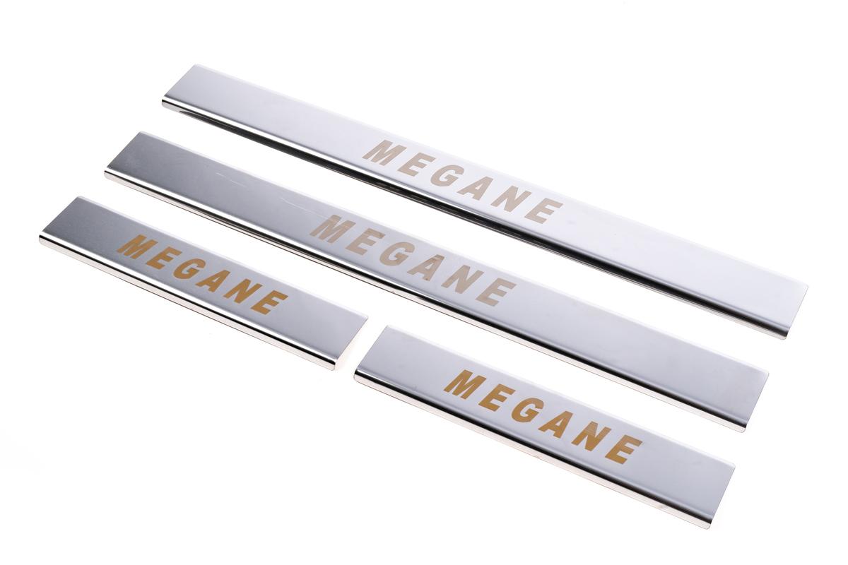 

Накладки на пороги (Carmos, 4 шт, сталь) для Renault Megane II 2004-2009 рр.