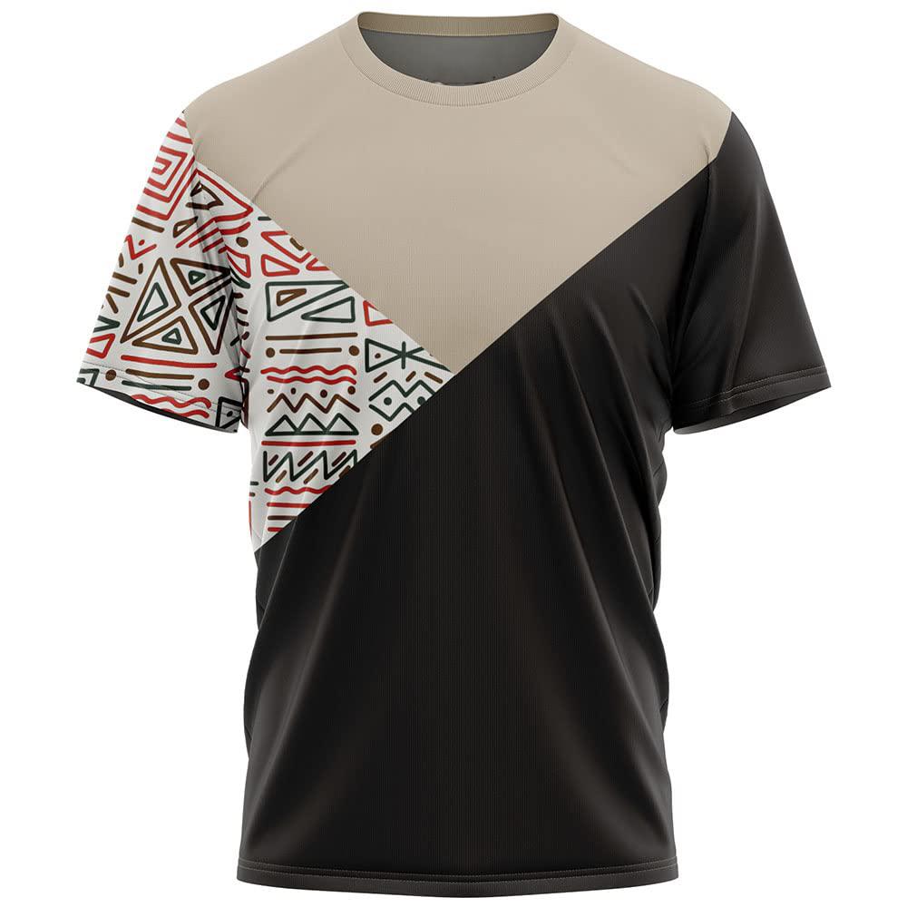 

Винтажные футболки оверсайз в африканском стиле, этнические, племенные, с 3D-принтом, летние, с круглым вырезом, модные, повседневные, мужские футболки с коротким рукавом XS