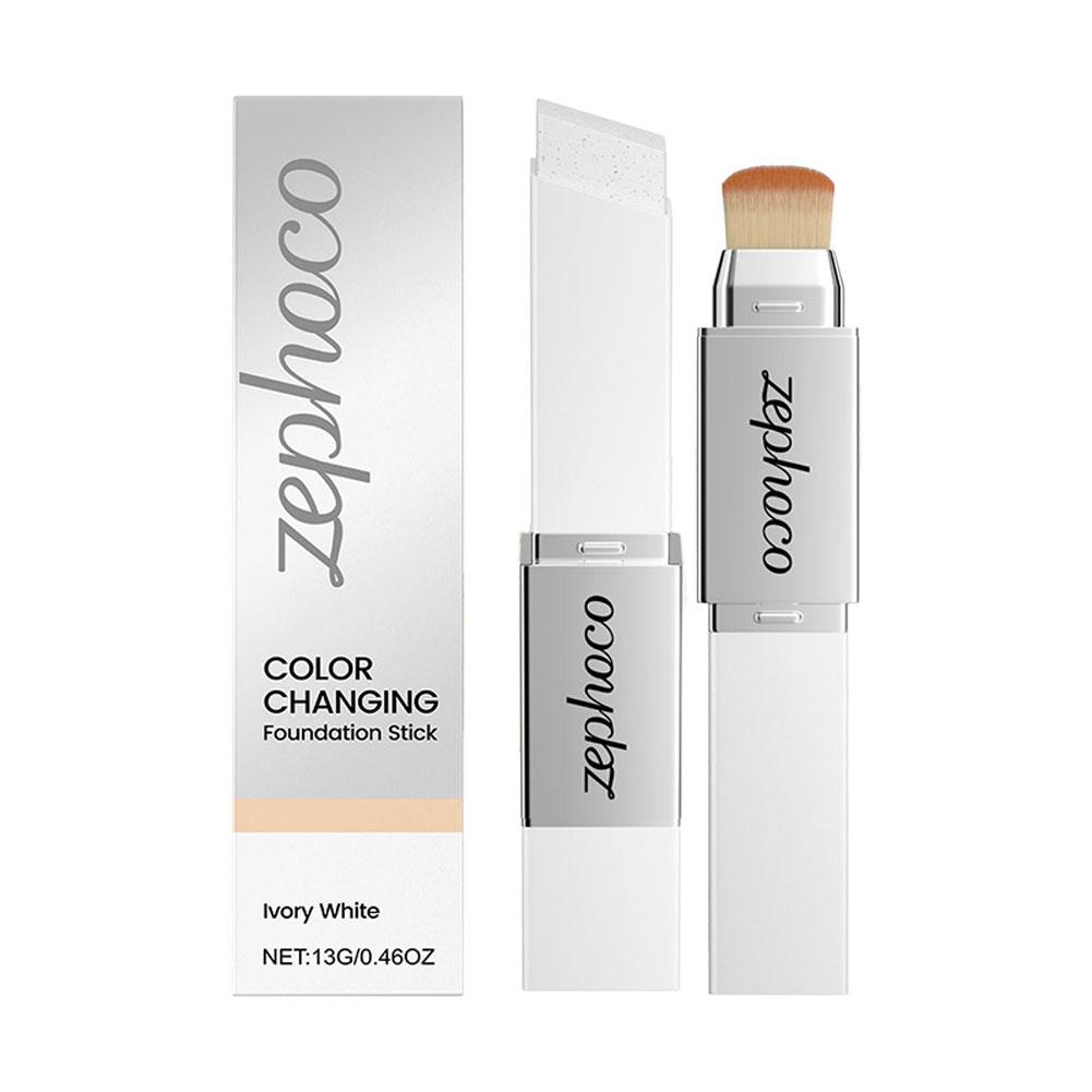 2-in-1 Color-Changing Foundation Stick Liquid Lightweight Moisturizing Brightening Foundation Color Changing For All Skin Types