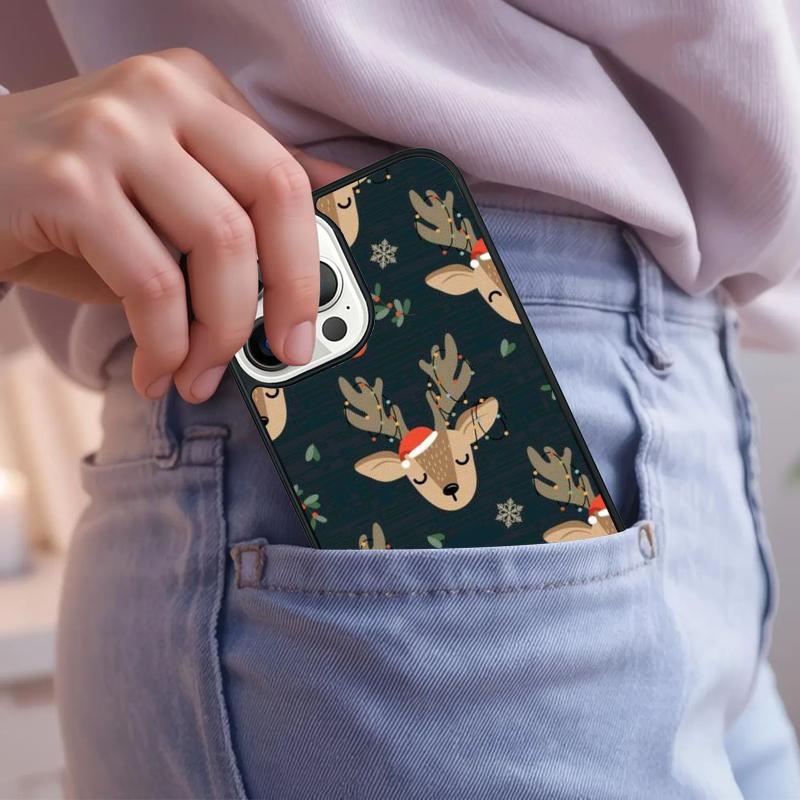 Christmas Deer Phone Case For iPhone 17 Air 15 16e 14 13 Pro Max Coque 12 11 Pro Max PLUS Cover