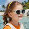 Fashion Kids TR90 Square Sunglasses Contrasting Colours Jelly Colorful Frame Polarized Lens UV400 Boys Girls Age 3-12