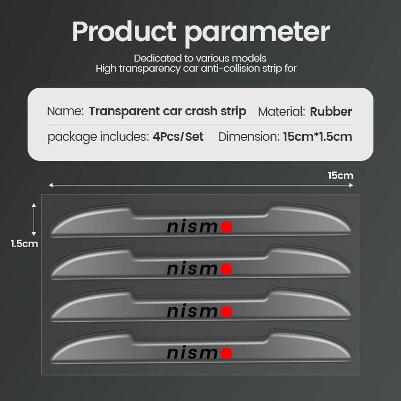 AQS3   Transparent Door Edge Protector Stickers Anti Collision Strips For Nissan Nismo Note Armada Pulsar Pathfinder X-Trail Qashqai