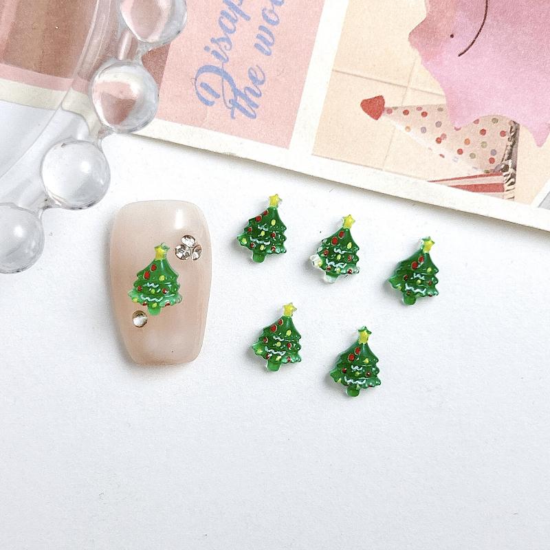 30 Stück Cartoon Kreative Schneeflocke Handschuhe Elch Nagelanhänger Durchscheinend Weihnachtsmann Weihnachts-Serie Harz DIY Nailart Dekoration