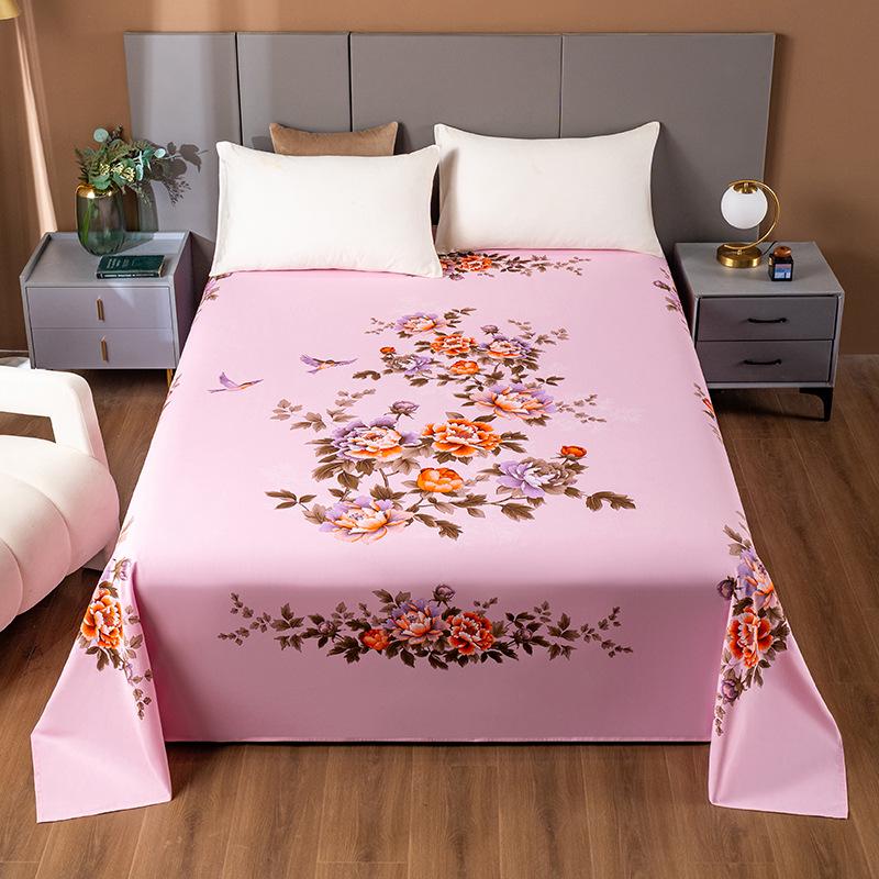 100% Cotton Vintage Bed Sheet Set, Thickened for Single/Double Bed - Classic Old Shanghai Design