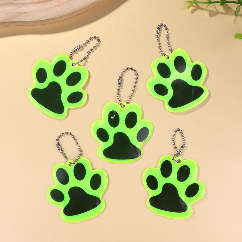 10 szt. Uroczy odblaskowy brelok z łapką Bezpieczeństwo w nocy na zewnątrz Dzieci Zwierzę domowe Dwustronny odblaskowy Dodatki do plecaka Zawieszka