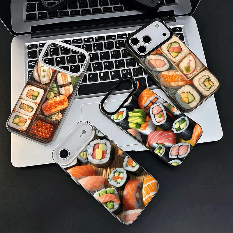 Delicious Sushi Bento Shockproof Phone Case for iPhone 17 Air 16 16E 15 Pro Max 14 Plus 13 Mini 12 Back Cover Anti Fall Fundas