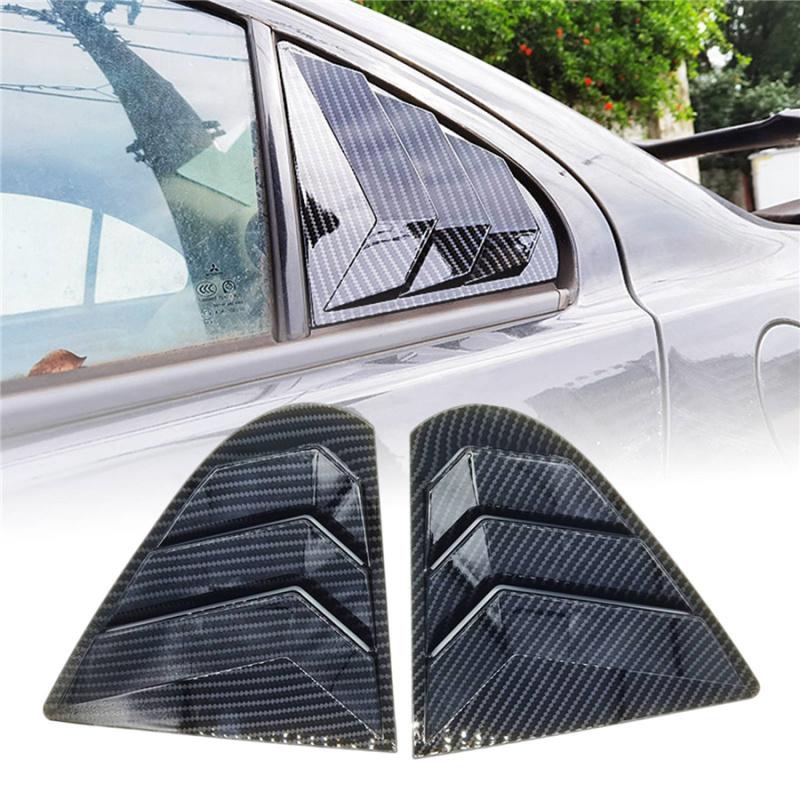 Carbon Fiber Look Window Louver Shutter Cover Side Vent For Mitsubishi Lancer
