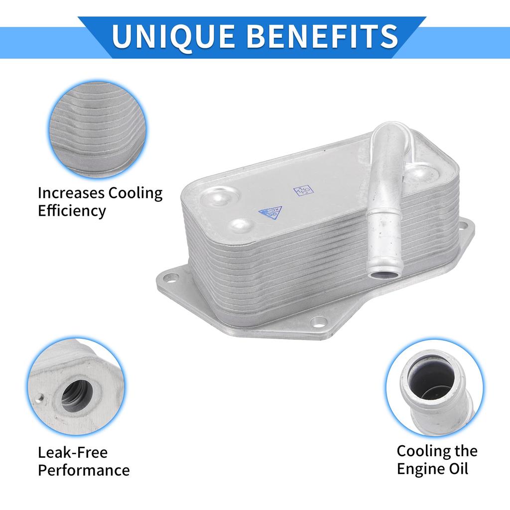 VekAuto Engine Oil Cooler Kit for BMW X3 2011-2017, Durable Aluminum Alloy Silver Tone Transmission Oil Cooler with O-Ring Seals