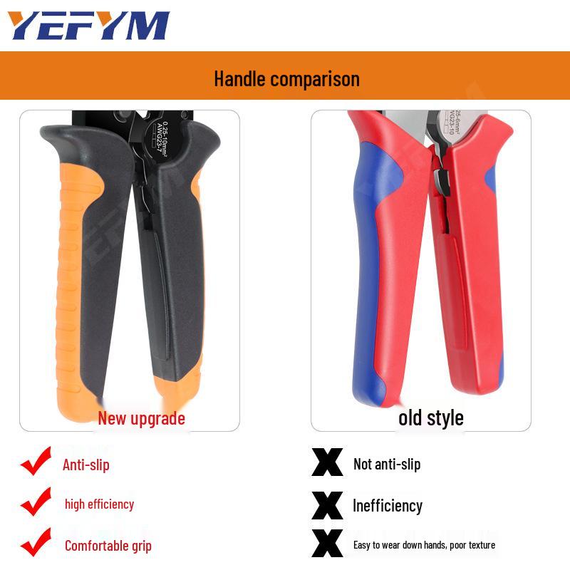 Tubular Terminal Crimping Pliers HSC8-6-4 with 1200-Piece Electrician Kit