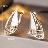 White Zircon Antique Hollow Trendy Hoop Earrings For Women Vintage Gold Color Ear Buckle Wedding Jewelry Engagement Party Gifts