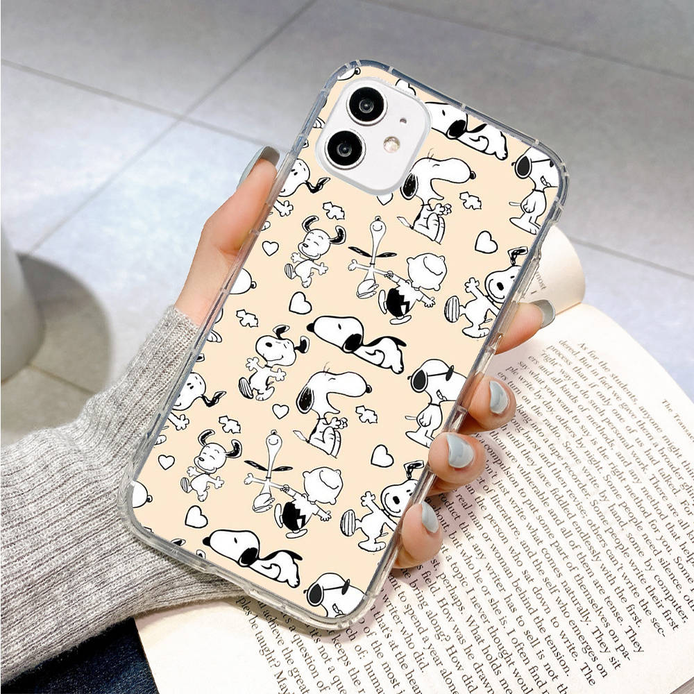 Case for Samsung A04 A14 A23 A34 A54 M23 M33 M52 M53 Realme 10 9 C30S C35 C55 VIVO Y02S Y21 Y51 X80 Pro Transparent Cover NI38 Funny Snoopy