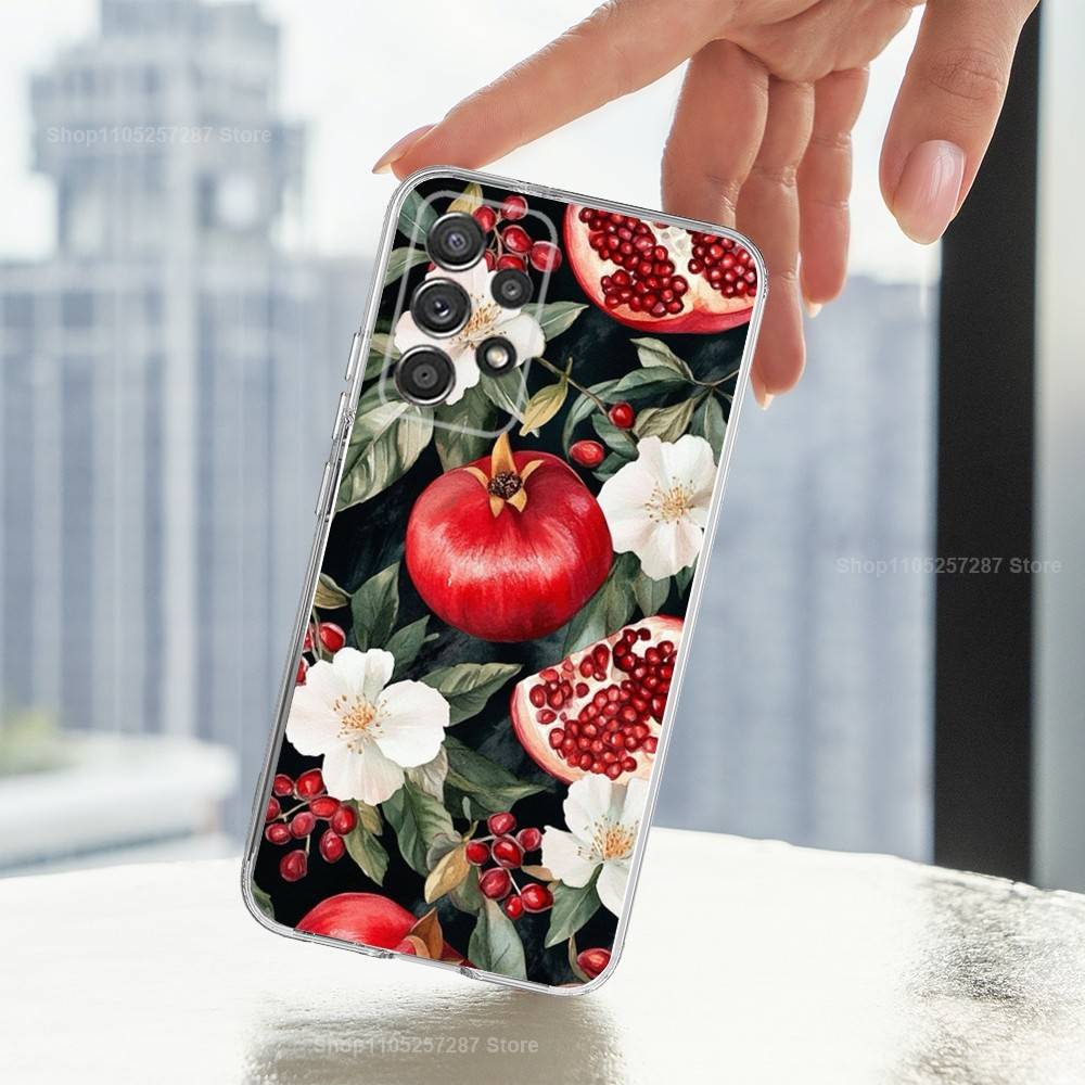 

Tasty Fruit Pomegranate For Samsung A30,71,51,S9,10,20,Ultra,S22,23,21,PIus,FE,Lite,Transparent, Silicone Case SamsungS22 5G