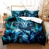 Demon Monster Skull Flame Dark Gothic Horror Fantasy Creature HD Print Bedding Set Duvet Cover 2 Pillowcases Gothic Horror Decor